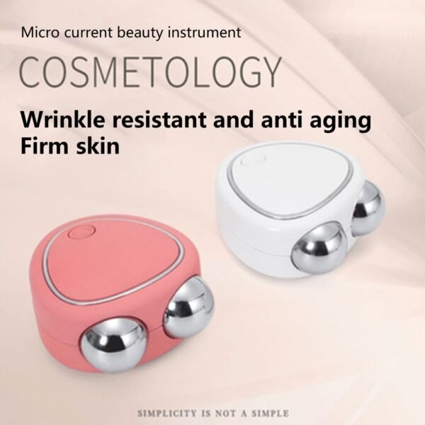 Portable Facial Micro-current Beauty Instrument For Lifting Thinning And Reducing Edema With Double Roller Massager - Image 5