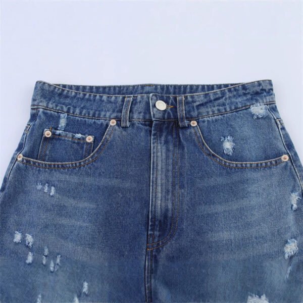 European And American Hole Denim Mini Skirt - Image 6