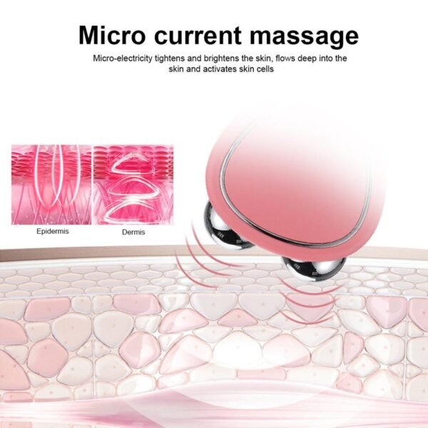 Portable Facial Micro-current Beauty Instrument For Lifting Thinning And Reducing Edema With Double Roller Massager - Image 4